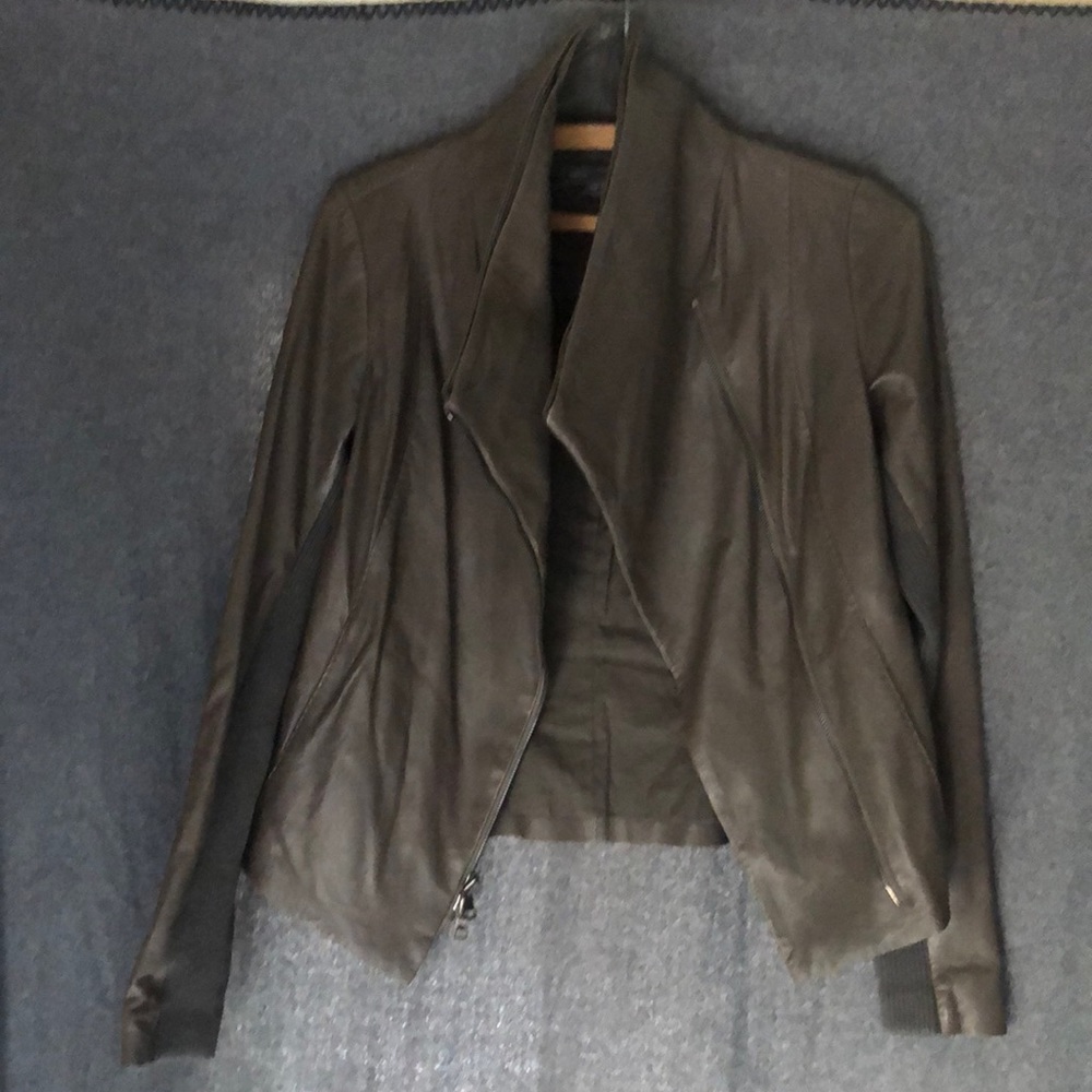 Vince 100% Leather Jacket XS - Slate Gray-ish